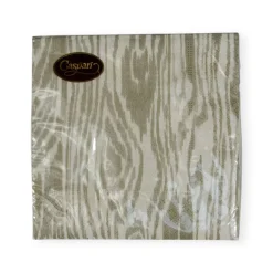 Woodgrain Silver & Gold Cocktail Napkins - 20 Per Package