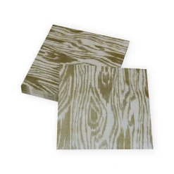Woodgrain Silver & Gold Luncheon Napkins - 20 Per Package