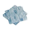 Woodgrain Stone Blue Cocktail Napkins - 20 Per Package