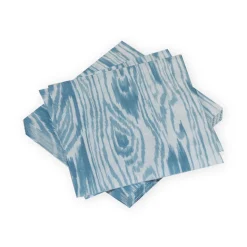 Woodgrain Stone Blue Cocktail Napkins - 20 Per Package