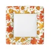 Woodland Leaves Square Paper Salad & Dessert Plates in Ivory - 8 Per Package