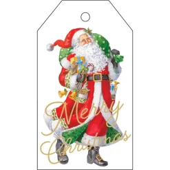 Woodland Santa Classic Foil Gift Tags - 4 Per Package