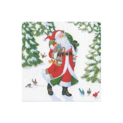 Woodland Santa Recycled Cocktail Napkins - includes 20 Cocktail Napkins