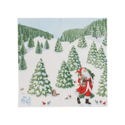 Woodland Santa Recycled Cocktail Napkins - includes 20 Cocktail Napkins