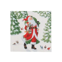 Woodland Santa Recycled Cocktail Napkins - includes 20 Cocktail Napkins