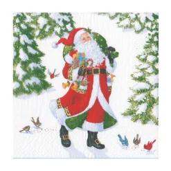 Woodland Santa Recycled Luncheon Napkins - includes 20 Luncheon Napkins