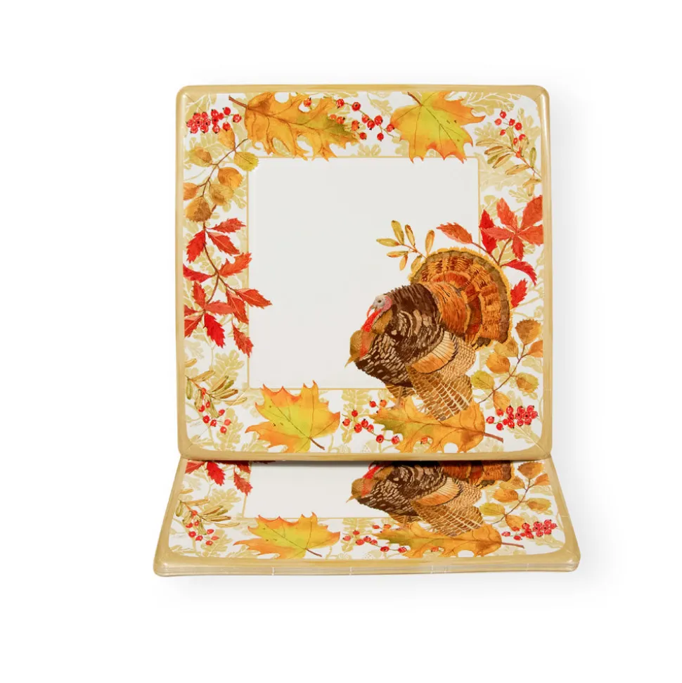 Woodland Turkey Sq Dinner Plates Square