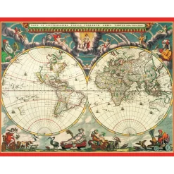 World Map Large Boxed Christmas Cards - includes 15 cards & envelopes