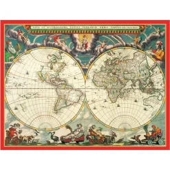 World Map Large Boxed Christmas Cards - includes 15 cards & envelopes