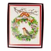 Wreath And Woodpecker Petite Boxed Christmas Cards - includes 15 cards & envelopes