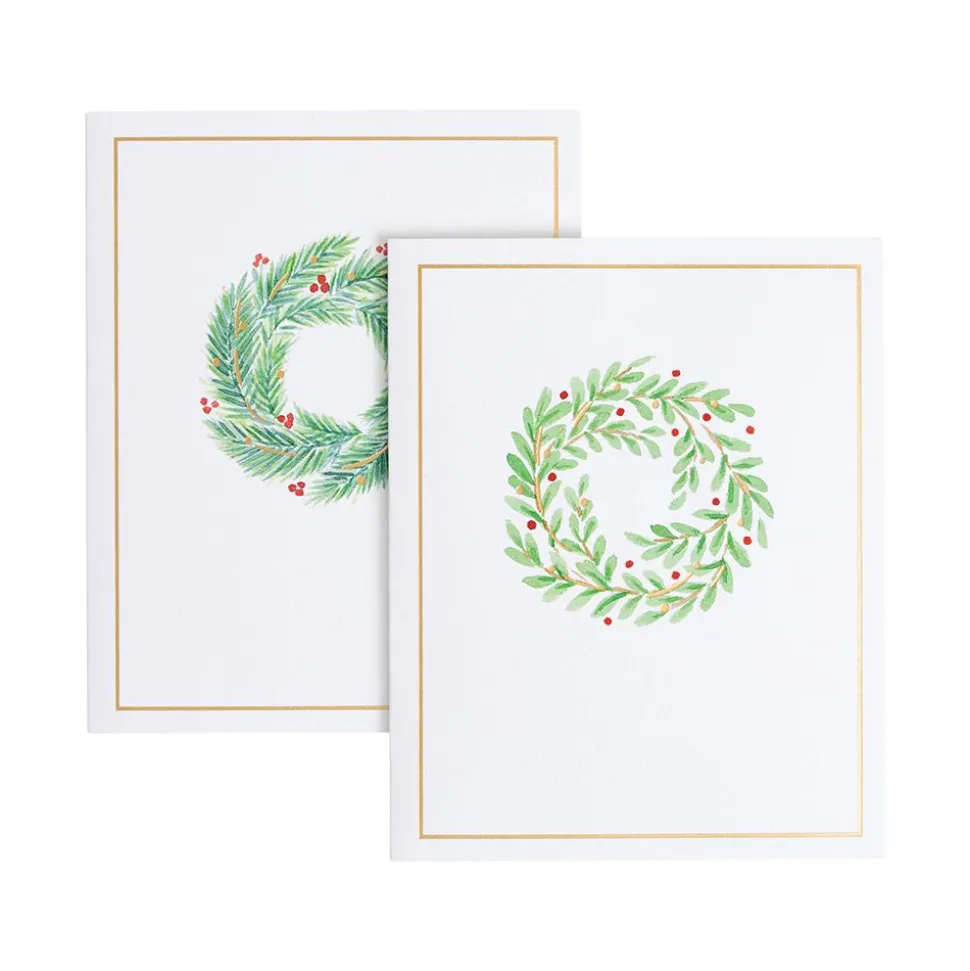 Wreath Assorted Embossed Boxed Note Cards - 10 Note Cards & 10 Envelopes