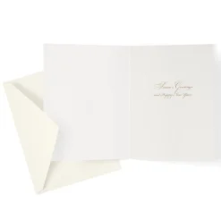 Wreath With Stripe Bow Large Boxed Christmas Cards - includes 15 Boxed Christmas Cards & Envelopes