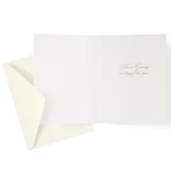 Wreath With Stripe Bow Large Boxed Christmas Cards - includes 15 Boxed Christmas Cards & Envelopes