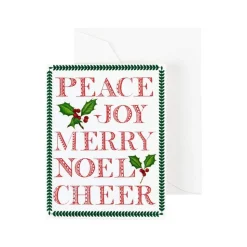 Yuletide Cheer Gift Enclosure Cards in Gold Foil - 4 Mini Cards & 4 Envelopes