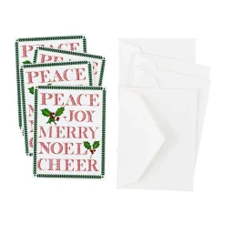 Yuletide Cheer Gift Enclosure Cards in Gold Foil - 4 Mini Cards & 4 Envelopes