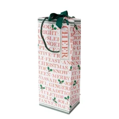 Yuletide Cheer Wine & Bottle Gift Bag - 1 Each