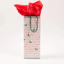 Yuletide Cheer Wine & Bottle Gift Bag - 1 Each