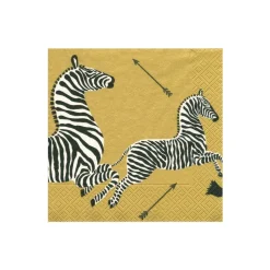 Zebras Paper Cocktail Napkins in Gold - 20 Per Package - 2 Packages