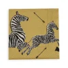 Zebras Paper Cocktail Napkins in Gold - 20 Per Package